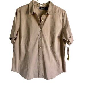 Style & Co Stretch Button Up Short Sleeve Shirt Size 16W NEW NWT